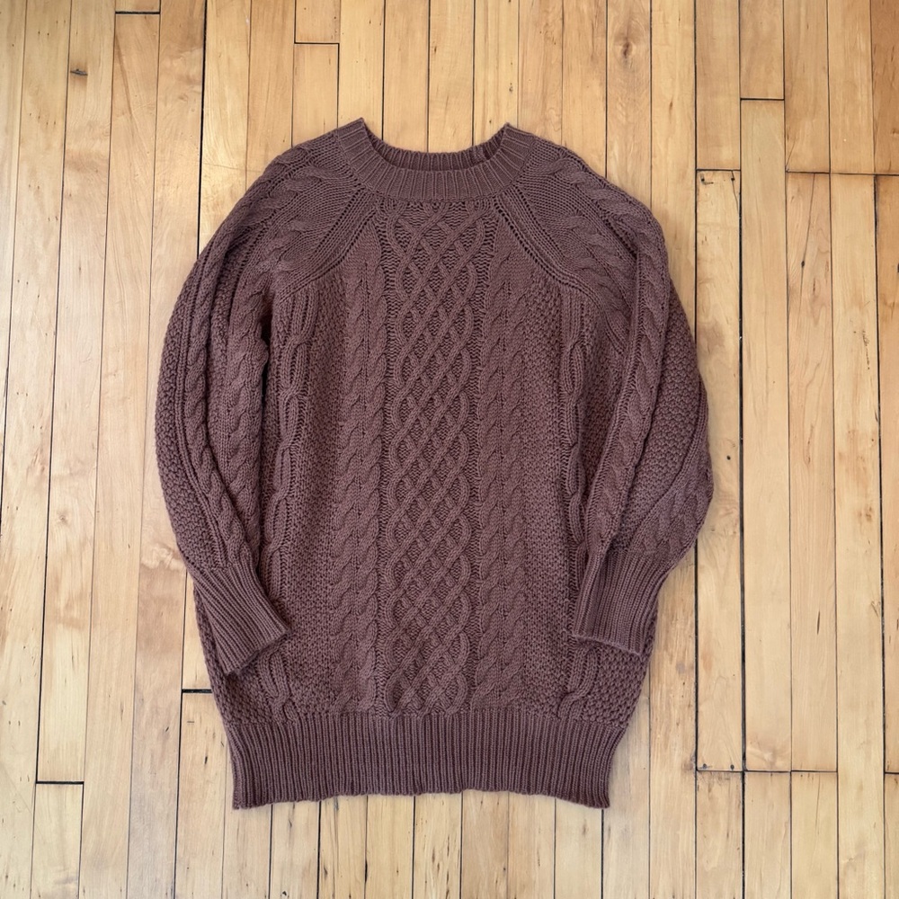 Brown sweater dress